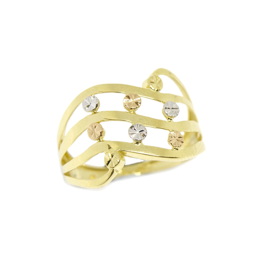 Anel Brisa Tricolor em Ouro 18 Kilates � 25263